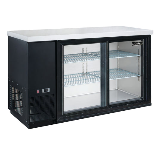 Dukers - DBB48-S2, Commercial 49” 2 Glass Door Back Bar and Beverage Refrigerator (Sliding Doors)