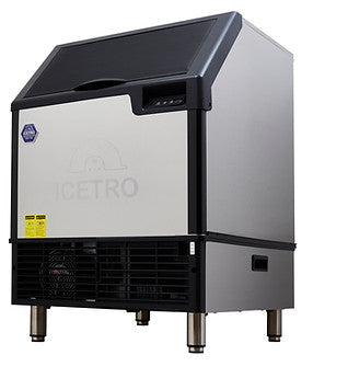 Icetro IU-0220-AC, 26" Undercounter Ice Machine Air Cooled Cube Ice Maker with Bin 202 Lbs