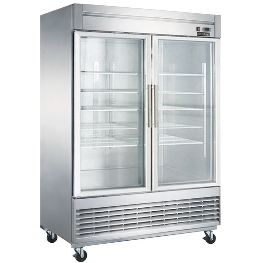 Advance Kitchen Pros - D55R-GS2, Commercial 55-1/8" 2 Glass Door Reach-in Refrigerator