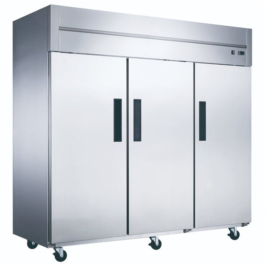 Advance Kitchen Pros - D83AF, Commercial 82-5/8" 3 Solid Door Reach-In Freezer