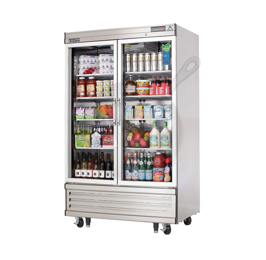 Everest - EBGNR2, Commercial 39" Two Glass Door Merchandiser Refrigerator 33 Cu.ft.