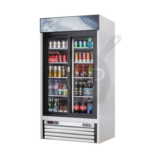 Everest - EMGR33, Commercial 39" 2 Sliding Glass Door Merchandiser Refrigerator