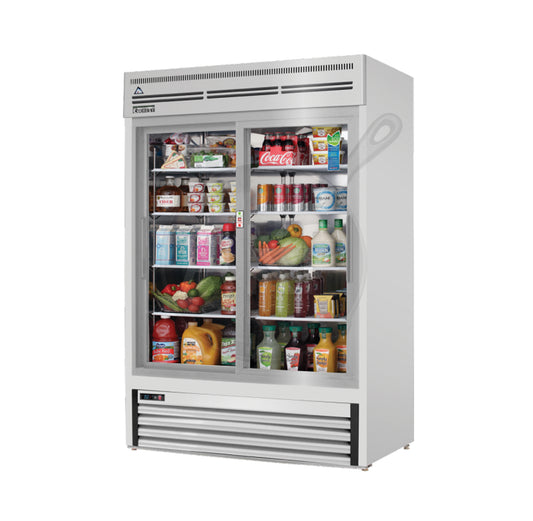 Everest - EMGR48-SS, Commercial 53" 2 Sliding Glass Door Merchandiser Refrigerator