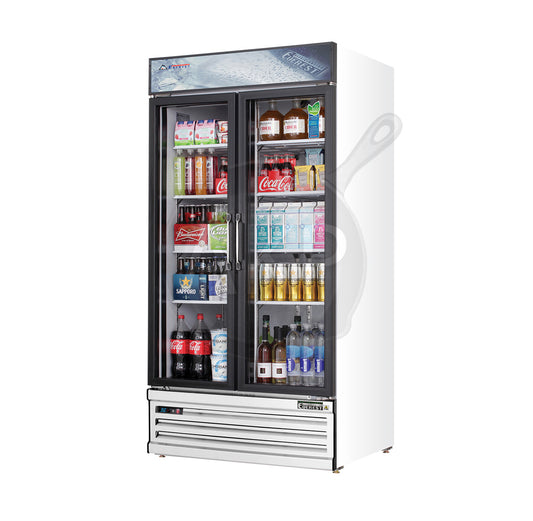 Everest - EMSGR33, Commercial 39" 2 Swing Glass Door Merchandiser Refrigerator