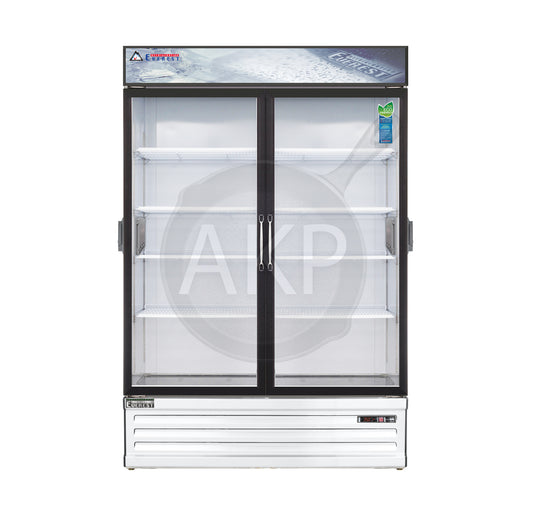 Everest - EMSGR48C, Commercial 53" 2 Swing Glass Door Chromatography Merchandiser Refrigerator 50 Cu.ft.