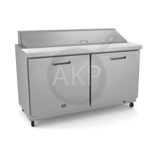 Kelvinator Commercial 738257, 60'' 2 Door Sandwich Salad Prep Table with 16GN 1/6 containers Stainless Steel (R290)