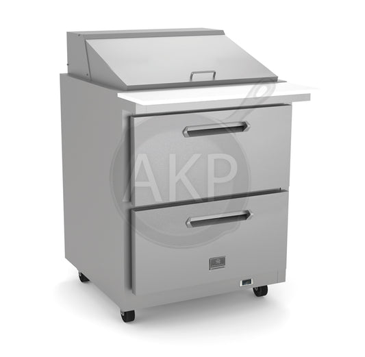 Kelvinator Commercial 738286, 29" 2 Drawers Mega Top Sandwich Salad Prep Table with 9GN1/6+3GN1/9 Containers Stainless Steel (R290)