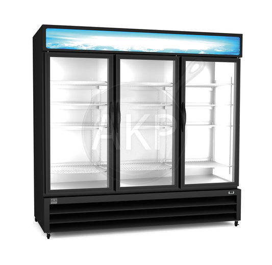 Kelvinator Commercial 738320, 3 Sliding Glass Door Full Height Merchandiser Refrigerator 83" Long