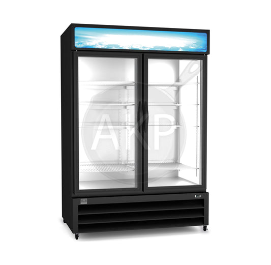 Kelvinator Commercial 738322, 2 Glass Door Ice Cube Merchandiser Freezer 49 cu. ft. -9 F (R290)