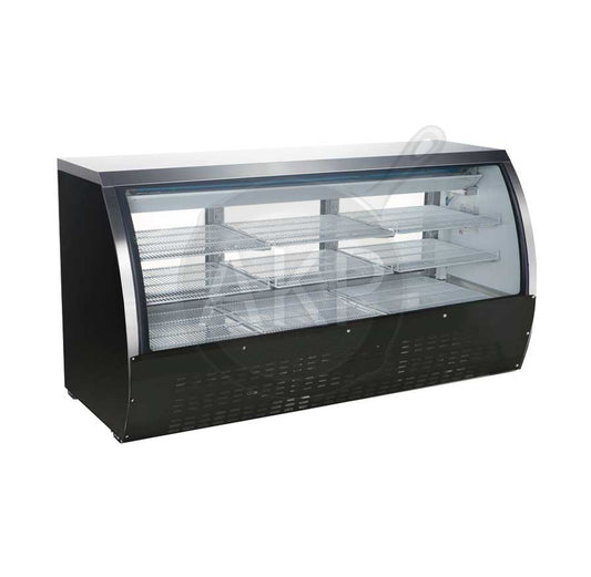Omcan RS-CN-0200-B, 82" Refrigerated Floor Display Showcase with Black Coated Steel Exterior