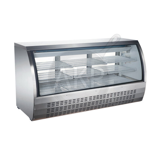Omcan RS-CN-0200-S, 82" Refrigerated Floor Display Showcase with Stainless Steel Exterior