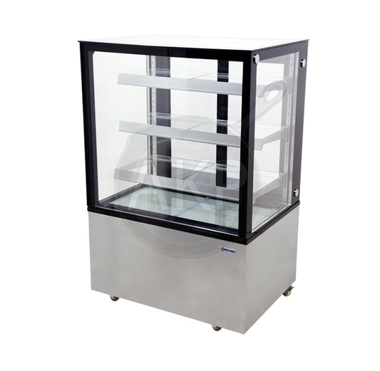 Omcan RS-CN-0271-S, 36" Square Glass Floor Refrigerated Display Case