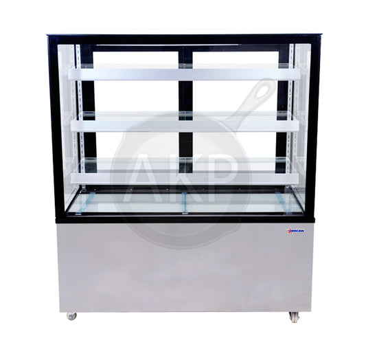 Omcan RS-CN-0371-S, 48" Square Glass Floor Refrigerated Display Case