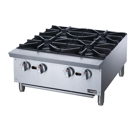 Dukers - DCHPA24, Commercial 26" Hot Plate with 2 Cast Iron 4 Burners Natural Gas / Propane