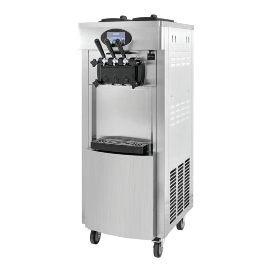 Advance kitchen Pros - AKP10887, Soft Serve Ice Cream Machine 2 Flavors 1 Mix Flavor 7 Gallon p/h Auto Clean