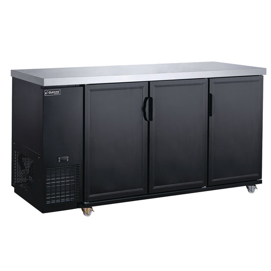 Dukers - DBB72-M3, Commercial 73' Solid 3 Door Back Bar and Beverage Refrigerator