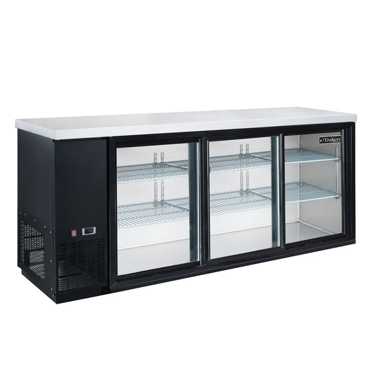 Dukers - DBB72-S3, Commercial 73" 3 Door Back Bar and Beverage Refrigerator (Sliding Doors)