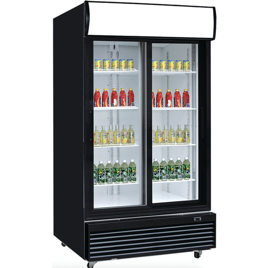 Dukers - DSM-32SR, Commercial 39" Glass Sliding 2 Door Merchandiser Refrigerator