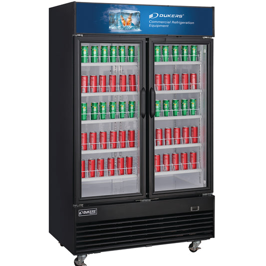 Dukers DSM-48R, 54" Commercial 2 Glass Swing Door Merchandiser Refrigerator