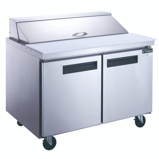 Dukers DSP48-12-S2, 48" 2 Door Commercial Food Prep Table Refrigerator in Stainless Steel