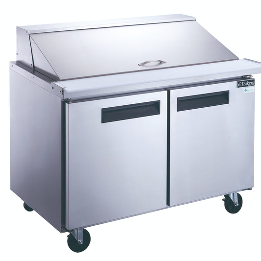 Dukers DSP48-18M-S2, 48" 2 Door Commercial Food Prep Table Refrigerator in Stainless Steel Mega Top