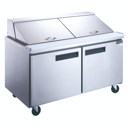 Dukers DSP60-24M-S2, 60" 2 Door Commercial Food Prep Table Refrigerator in Stainless Steel Mega Top