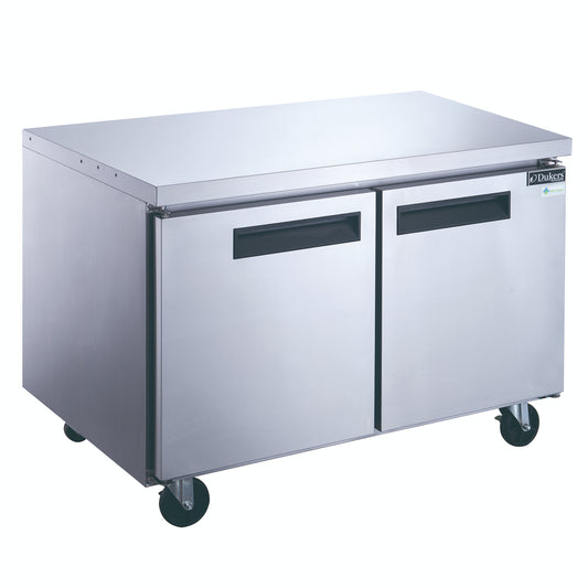 Dukers DUC60R, 60" 2-Door Undercounter Commercial Refrigerator in Stainless Steel