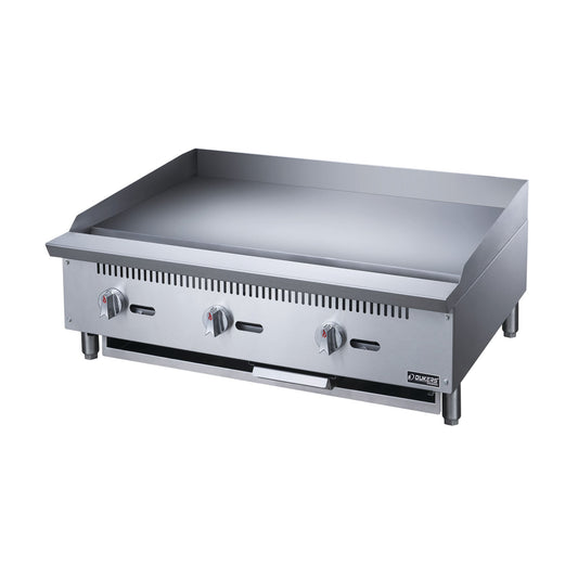 Dukers - DCGMA36, Commercial 36" Griddle with 1" Griddle Polished Plate and 3 Burners Natural Gas / Propane