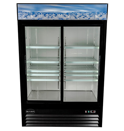 Saba - SM-45RS, Commercial 53" 2 Glass Door Merchandiser Sliding Door Refrigerator